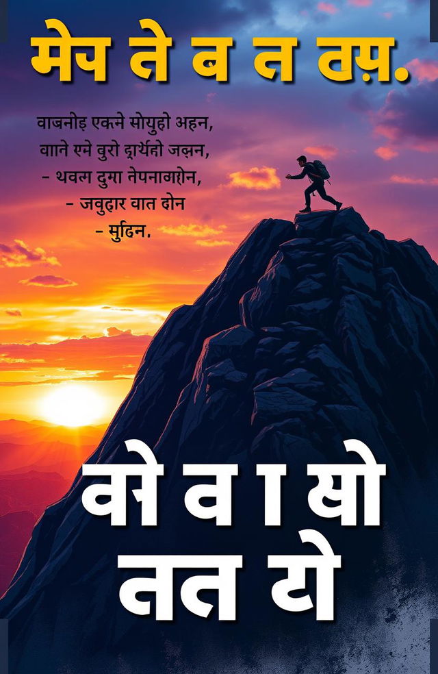 A poetic and artistic representation of the phrase "संघर्ष ही जीवन है", showcasing the essence of struggle as an integral part of life