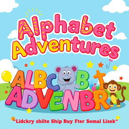 A vibrant and playful A4 cover design for a children's activity book series on the alphabet