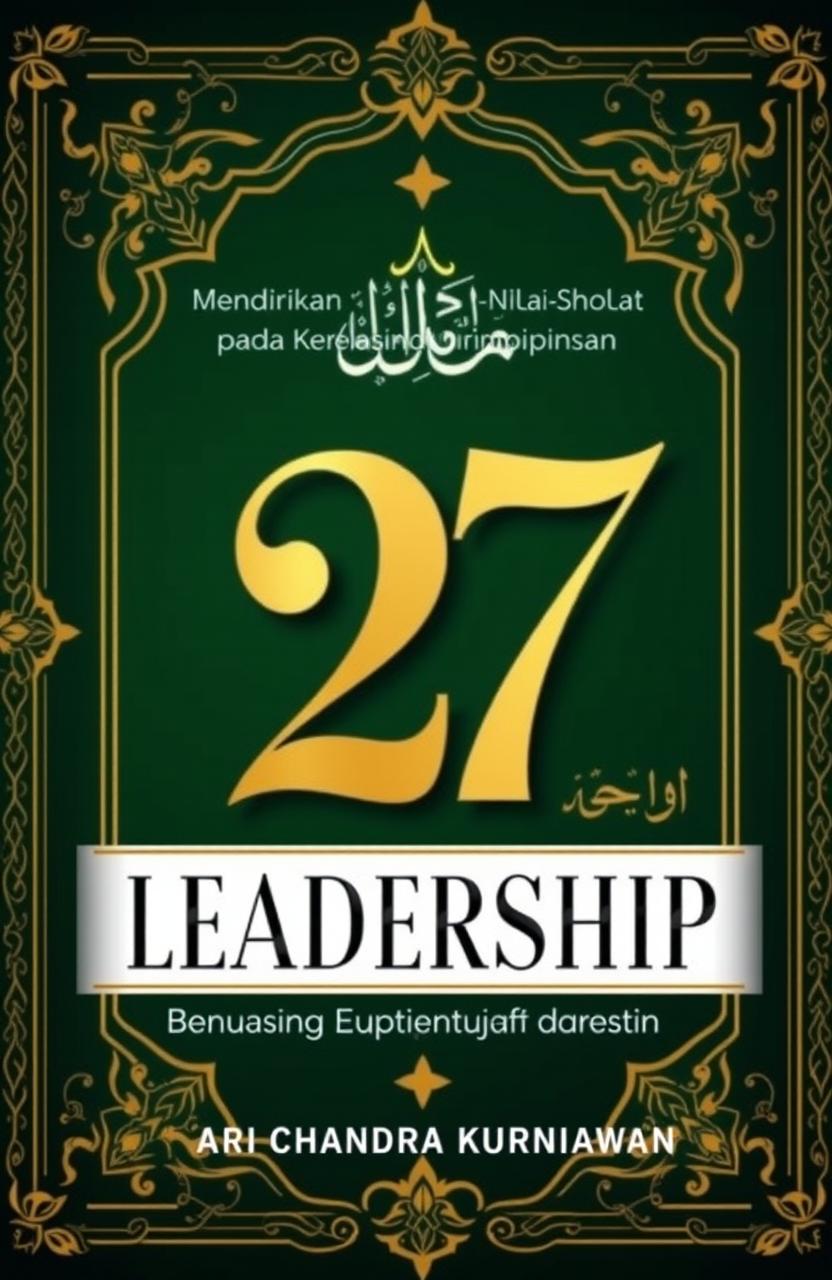 A book cover for a leadership book titled '27' with the subtitle 'Mendirikan Nilai-Nilai Sholat pada Kepemimpinan', authored by Ari Chandra Kurniawan