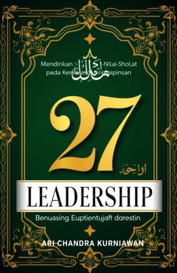 A book cover for a leadership book titled '27' with the subtitle 'Mendirikan Nilai-Nilai Sholat pada Kepemimpinan', authored by Ari Chandra Kurniawan