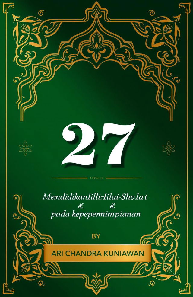 A book cover for a leadership book titled '27' with the subtitle 'Mendirikan Nilai-Nilai Sholat pada Kepemimpinan', authored by Ari Chandra Kurniawan