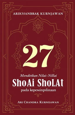 A book cover design for a book titled '27' with the subtitle 'Mendirikan Nilai-Nilai Sholat pada Kepemimpinan' by Ari Chandra Kurniawan