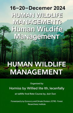 A professional and captivating book cover for a training course titled 'Human Wildlife Interface Management'