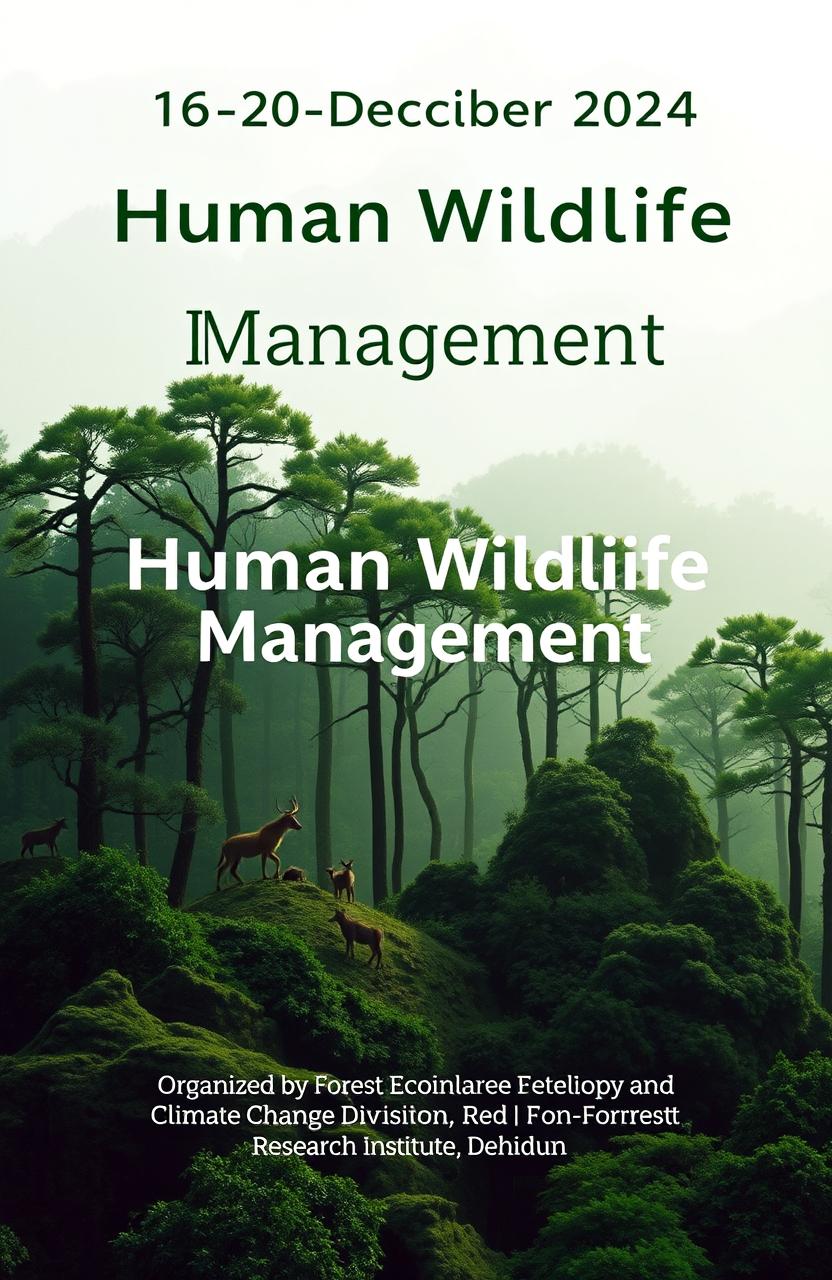 A professional and captivating book cover for a training course titled 'Human Wildlife Interface Management'
