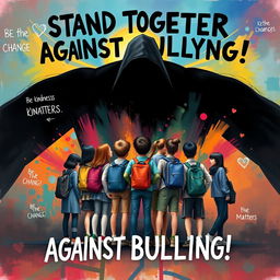 An impactful art poster addressing the theme of bullying