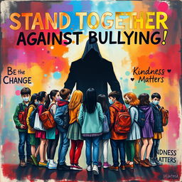 An impactful art poster addressing the theme of bullying