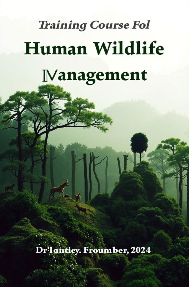 A refined book cover for a training course titled 'Human Wildlife Interface Management'