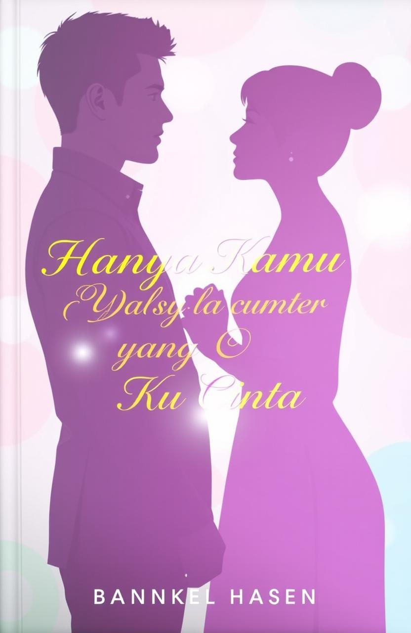 A book cover for *Hanya Kamu yang Ku Cinta* featuring the silhouettes of a handsome man and a sweet woman standing closely together, gazing at each other with love