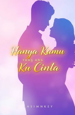 A silhouette of a handsome man with a strong posture standing closely next to a sweet woman, both gazing lovingly into each other's eyes
