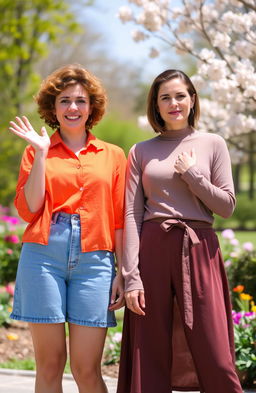 Two identical twin women, each showcasing their distinctly different personalities