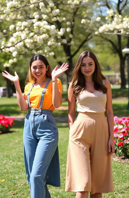 Two identical twin women, each showcasing their distinctly different personalities