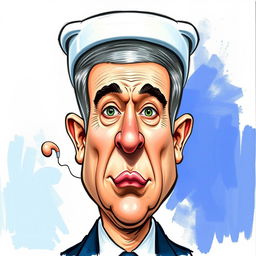 A caricature illustration of Benjamin Netanyahu with a head shaped like a toilet, featuring humorous and exaggerated expressions