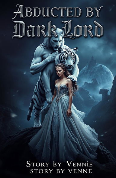A dark fantasy romance book cover featuring a powerful, brooding dark lord who is a shapeshifter, depicted as a majestic white tiger in one striking pose