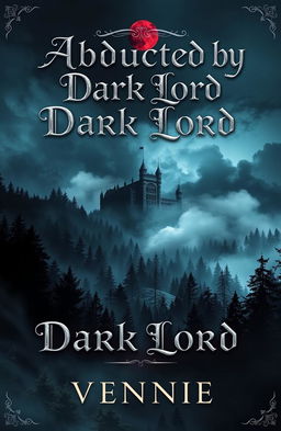 A captivating book cover design for a dark fantasy romance titled 'Abducted by Dark Lord' by Vennie