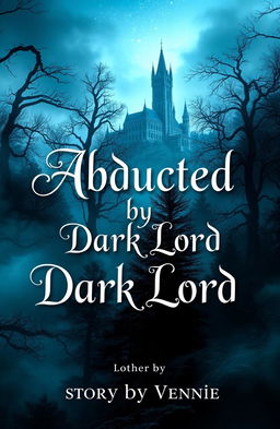 A captivating book cover for a dark fantasy romance novel titled 'Abducted by Dark Lord', authored by 'story by Vennie'