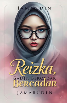 A captivating book cover design for the novel 'Reizka, Gadis Bercadar' by Jamarudin