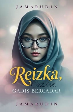 A captivating book cover design for the novel 'Reizka, Gadis Bercadar' by Jamarudin