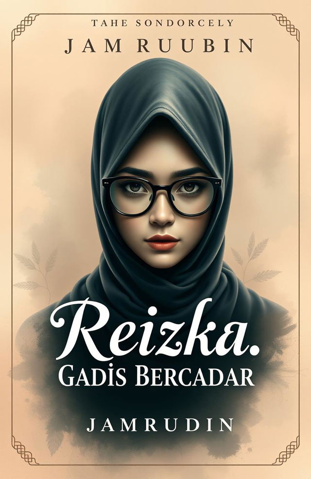 A captivating book cover design for the novel 'Reizka, Gadis Bercadar' by Jamarudin