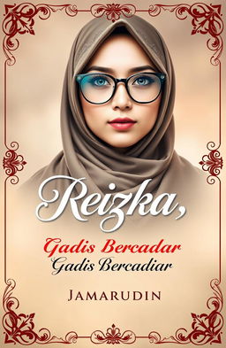 A captivating book cover design for the novel "Reizka, Gadis Bercadar" by Jamarudin