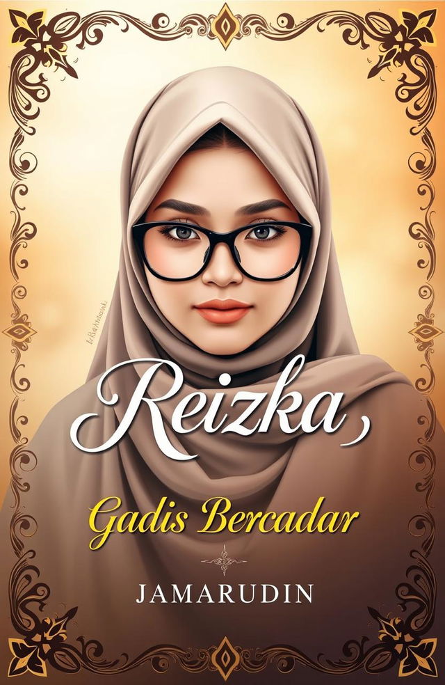 A captivating book cover design for the novel "Reizka, Gadis Bercadar" by Jamarudin