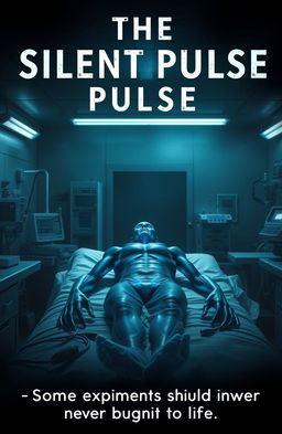 Create a chilling and atmospheric book cover for a suspenseful horror story set in a medical research lab