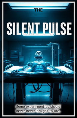 Create a chilling and atmospheric book cover for a suspenseful horror story set in a medical research lab