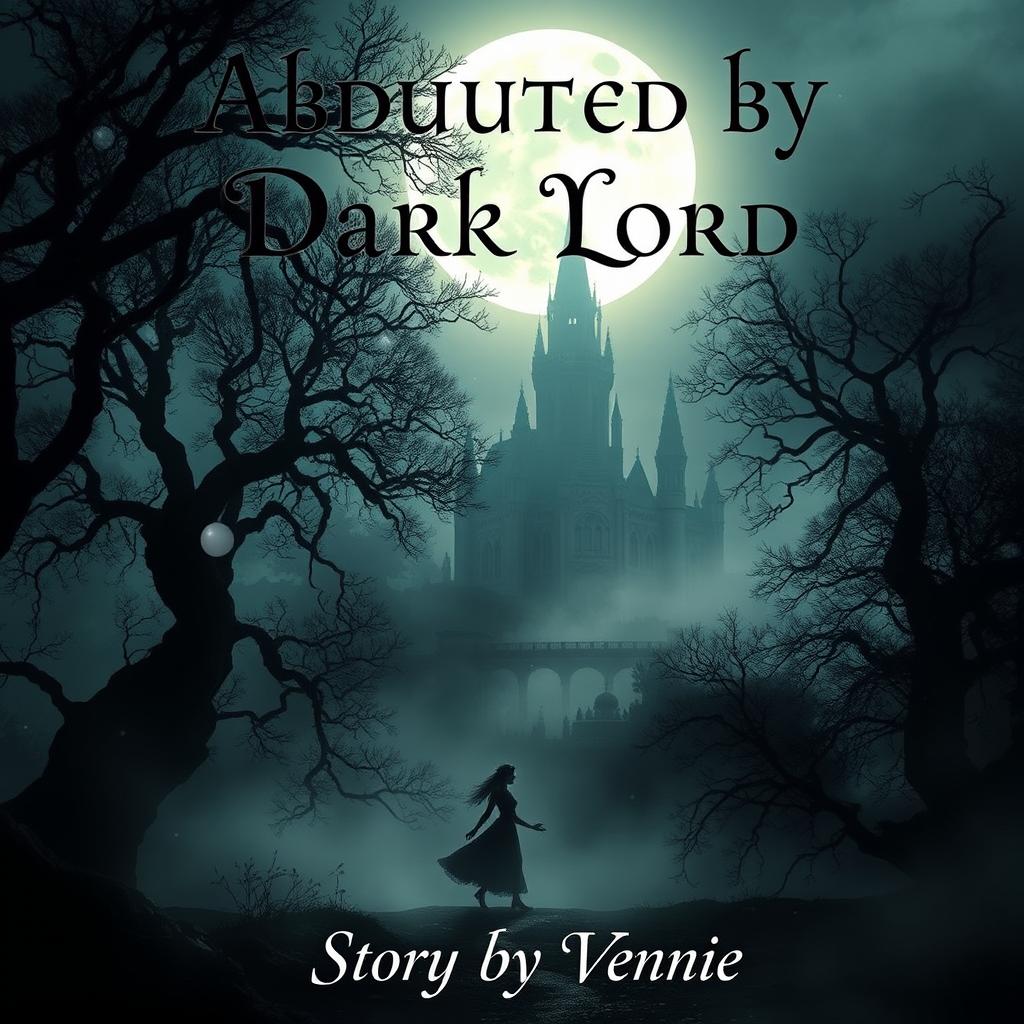 A captivating dark fantasy romance book cover that encapsulates the essence of a separate world