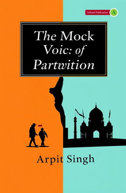 A visually appealing book cover design for 'The Mock Voice of Partition' by Arpit Singh, published by Arihant Publication