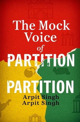A visually appealing book cover design for 'The Mock Voice of Partition' by Arpit Singh, published by Arihant Publication