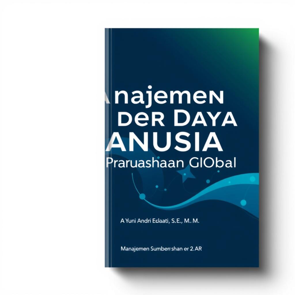 A professional and elegant book cover design for a title 'Manajemen Sumber Daya Manusia dalam Perusahaan Global' by author Yuni Andri Ekawati, S