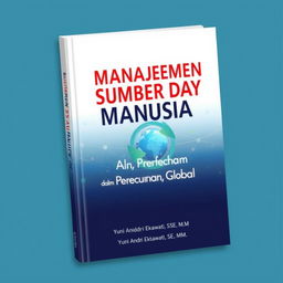 A professional and elegant book cover design for a title 'Manajemen Sumber Daya Manusia dalam Perusahaan Global' by author Yuni Andri Ekawati, S