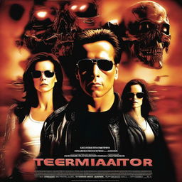 A high-definition digital art poster of the film 'Terminator: Nemesis' featuring John Connor, a man in his mid-40s, at the forefront