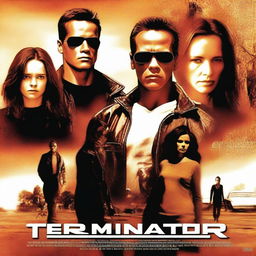 A high-definition digital art poster of the film 'Terminator: Nemesis' featuring John Connor, a man in his mid-40s, at the forefront