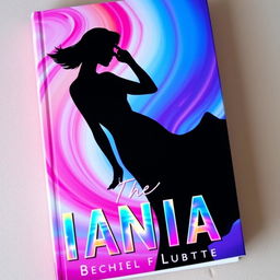 A striking book cover featuring a bold silhouette of a woman, elegantly posed against a vibrant, colorful background that blends shades of pink, blue, and purple