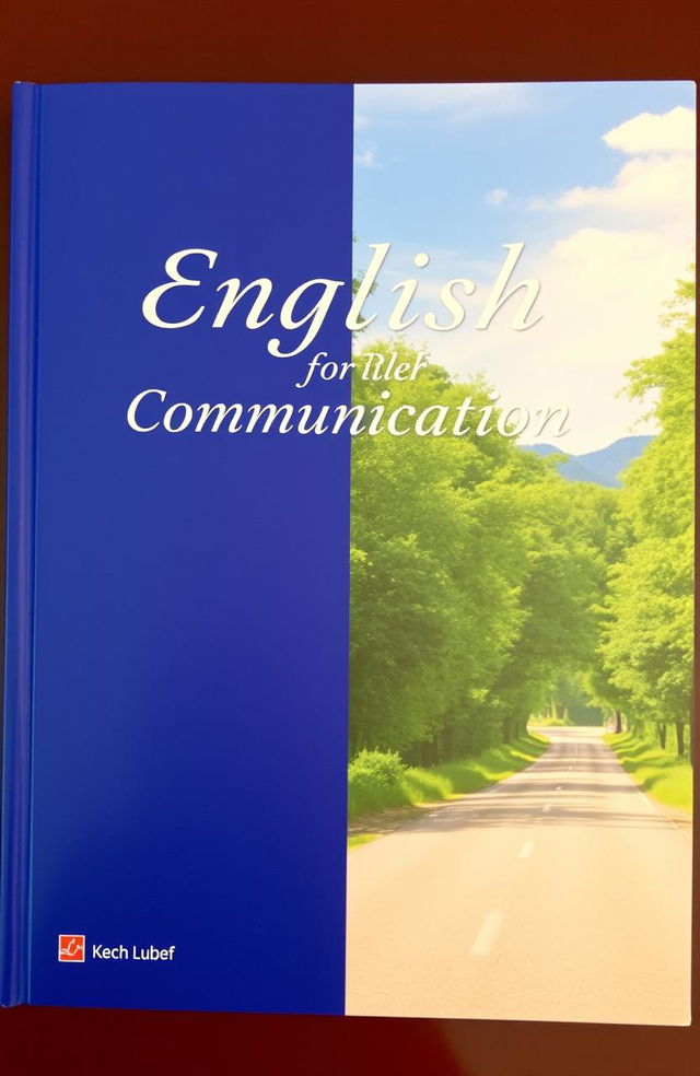 A visually striking book cover, with the left half in a deep, rich dark blue color and the right half showcasing a beautiful, scenic road surrounded by lush greenery and trees