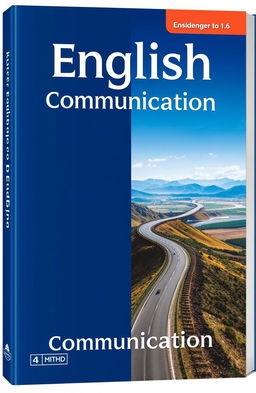 A visually striking book cover design, featuring a split design: one half in a rich, deep dark blue, the other half showcasing a stunning image of a beautiful, winding highway stretching through a picturesque landscape