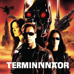 A high-quality digital art image showcasing a movie poster for 'Terminator: Nemesis'