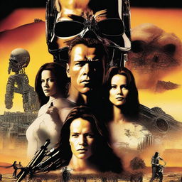 A high-quality digital art image showcasing a movie poster for 'Terminator: Nemesis'