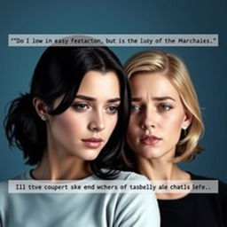 A poignant scene depicting two women as a couple, conveying a sense of sadness and emotional depth