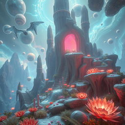 A captivating visual representation of an unearthly scene, showcasing extraordinary elements that defy the norms of reality