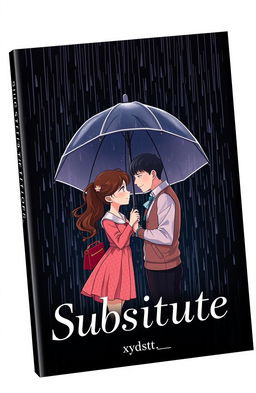 A striking book cover for 'Substitute' featuring vibrant animated illustrations