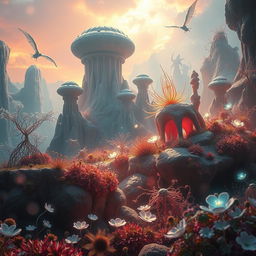 A stunning visual representation of a preternatural scene, featuring elements that evoke a sense of the extraordinary and the mystical