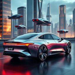 An unprecedented luxury saloon car from the future, showcasing cutting-edge design and innovative technology
