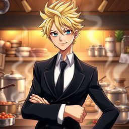 A detailed portrait of Vinsmoke Sanji, the beloved chef and fighter from the anime 'One Piece'