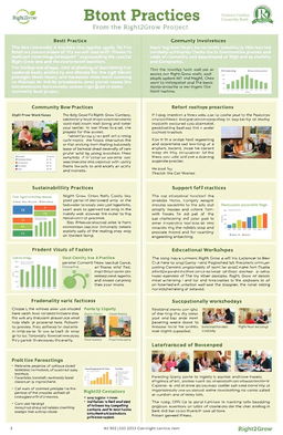 A detailed and organized visual document showcasing best practices from the Right2Grow Project