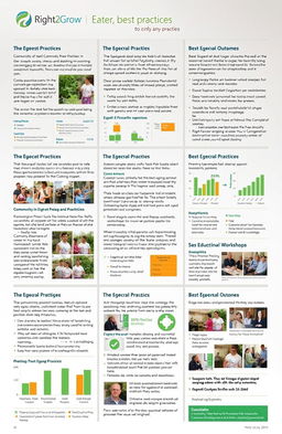 A detailed and organized visual document showcasing best practices from the Right2Grow Project
