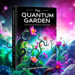 A book cover design for 'The Quantum Garden' by Dr