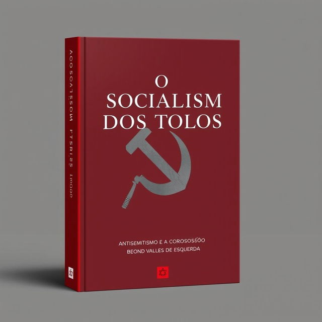 A minimalist and sophisticated book cover design for 'O Socialismo dos Tolos: Antissemitismo e a Corrosão dos Valores de Esquerda'