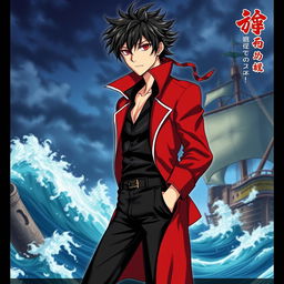 A male pirate character illustrated in an engaging manga art style for a light novel cover