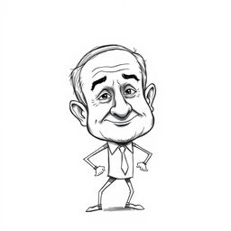 A stylized sketch of Benjamin Netanyahu, depicted with an exaggerated and humorous representation, resembling a sulfur match head with a bulbous shape